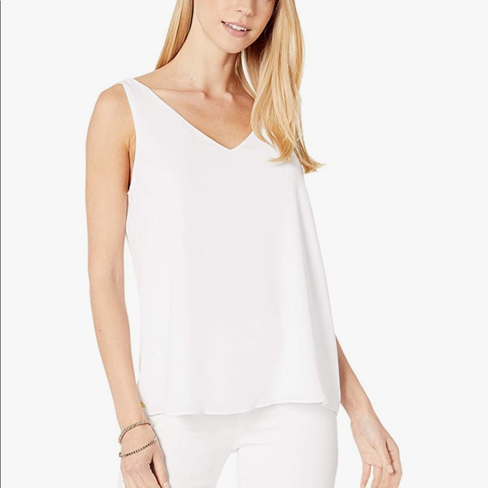 Lilly Pulitzer white silk top size M